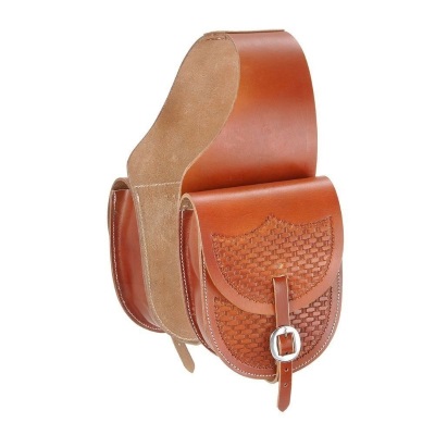 (image for) Medium Size Natural Leather Western Saddlebags